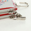 LOUIS VUITTON Damier Spray Double Zip Card Holder White M81430 LV Auth 166392M-9