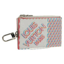 LOUIS VUITTON Damier Spray Double Zip Card Holder White M81430 LV Auth 166392M-1