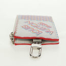 LOUIS VUITTON Damier Spray Double Zip Card Holder White M81430 LV Auth 166392M-3