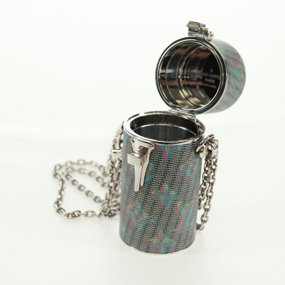 LOUIS VUITTON Monogram LV Pop Chain Lipsticketui Zilver MP2516 LV Auth 166393V