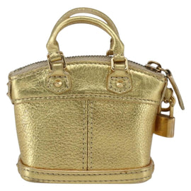 LOUIS VUITTON Mini Lockit Bag Charm Suhari Gold LV Auth 166394 - 0