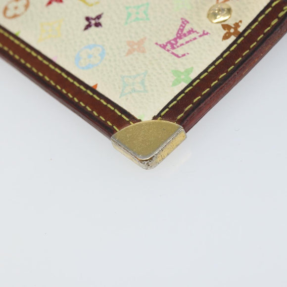 LOUIS VUITTON Multicolor Pochette Cles Coin Purse White M92655 LV Auth 166395
