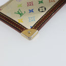 LOUIS VUITTON Multicolor Pochette Cles Coin Purse White M92655 LV Auth 166395-14