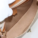 CELINE Macadam Canvas Shoulder Bag PVC Beige Gold Auth 166396-10
