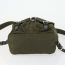PRADA Backpack Nylon Khaki Silver Auth 166398-5