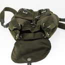 PRADA Backpack Nylon Khaki Silver Auth 166398-10