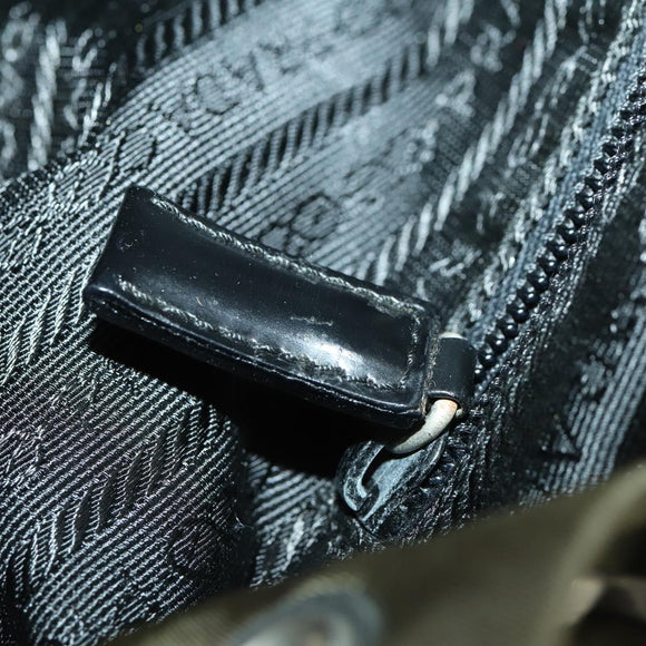 PRADA Backpack Nylon Khaki Silver Auth 166398
