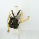 PRADA Backpack Nylon Khaki Silver Auth 166398-29