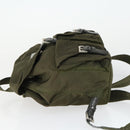PRADA Backpack Nylon Khaki Silver Auth 166398-4
