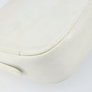 CELINE Horse Carriage Shoulder Bag Leather White Gold Auth 166400-16