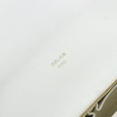 CELINE Horse Carriage Shoulder Bag Leather White Gold Auth 166400-18