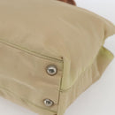PRADA Tote Bag Nylon Ivory Silver Auth 166401-9