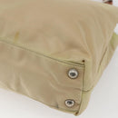 PRADA Tote Bag Nylon Ivory Silver Auth 166401-15
