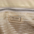 PRADA Tote Bag Nylon Ivory Silver Auth 166401-19
