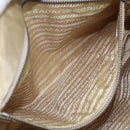 PRADA Tote Bag Nylon Ivory Silver Auth 166401-22