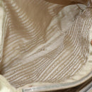 PRADA Tote Bag Nylon Ivory Silver Auth 166401-24