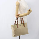 PRADA Tote Bag Nylon Ivory Silver Auth 166401-25