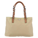 PRADA Tote Bag Nylon Ivory Silver Auth 166401-13