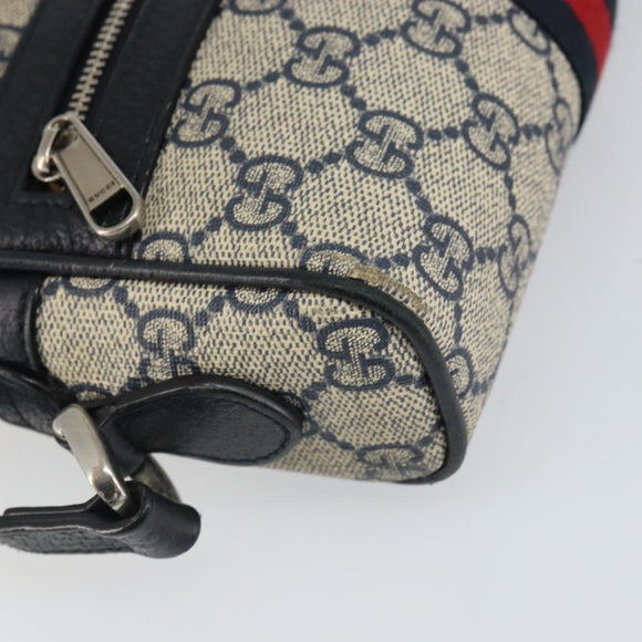 GUCCI Ophidia GG Supreme Sherry Line Shoulder Bag PVC Navy 517350 Auth 166403