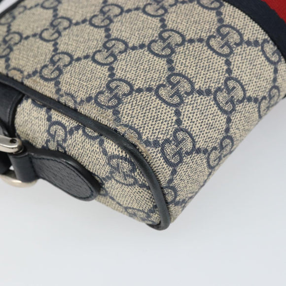 GUCCI Ophidia GG Supreme Sherry Line Shoulder Bag PVC Navy 517350 Auth 166403