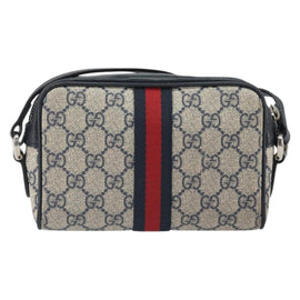 GUCCI Ophidia GG Supreme Sherry Line Shoulder Bag PVC Navy 517350 Auth 166403 - 0