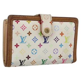 LOUIS VUITTON Multicolor Portefeuille Viennois Wallet White M92987 Auth 166405