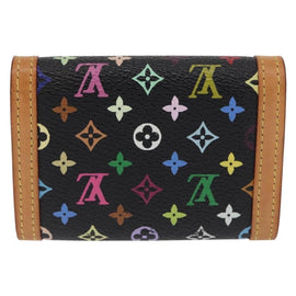 LOUIS VUITTON Monogram Multicolor Porte Monnaie Plat Black M92656 Auth 166409V - 0