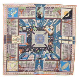 HERMES Carre 90 Scarf ""Objets de Curiosite"" Silk Multicolor Auth 166411SAM