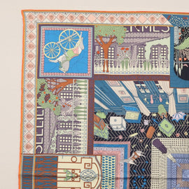 HERMES Carre 90 Scarf ""Objets de Curiosite"" Silk Multicolor Auth 166411SAM - 0