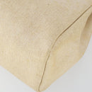 HERMES Her bag Hand Bag Canvas Leather 2way Beige Silver Auth 166412-14