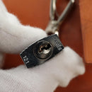 HERMES Her bag Hand Bag Canvas Leather 2way Beige Silver Auth 166412-28
