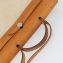 HERMES Her bag Hand Bag Canvas Leather 2way Beige Silver Auth 166412-6