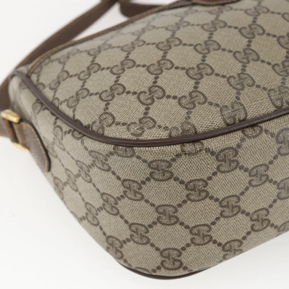 GUCCI GG Supreme Web Sherry Line Bag PVC Beige Gold 89 02 077 Auth 166413