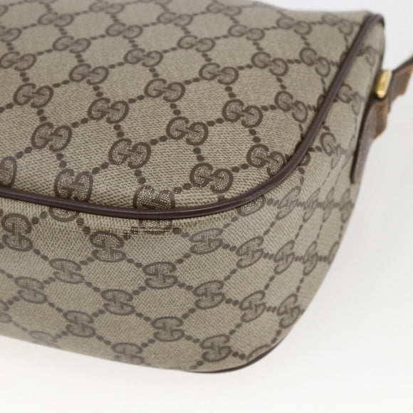 GUCCI GG Supreme Web Sherry Line Bag PVC Beige Gold 89 02 077 Auth 166413