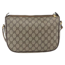 GUCCI GG Supreme Web Sherry Line Bag PVC Beige Gold 89 02 077 Auth 166413-2