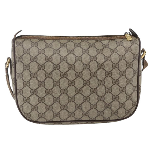 GUCCI GG Supreme Web Sherry Line Bag PVC Beige Gold 89 02 077 Auth 166413