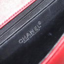 CHANEL Matelasse 25 Chain Shoulder Bag Lamb Skin Red Navy CC Auth 166416-18