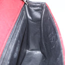CHANEL Matelasse 25 Chain Shoulder Bag Lamb Skin Red Navy CC Auth 166416-19
