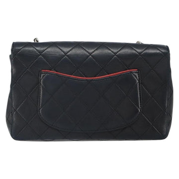 CHANEL Matelasse 25 Chain Shoulder Bag Lamb Skin Red Navy CC Auth 166416 - 0