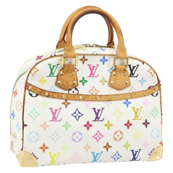 LOUIS VUITTON Monogram Multicolor Trouville Hand Bag White M92663 LV Auth 166422