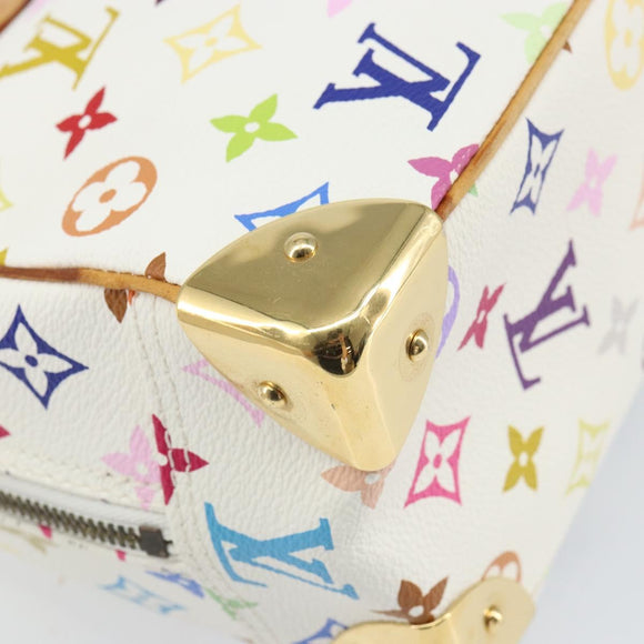 LOUIS VUITTON Monogram Multicolor Trouville Hand Bag White M92663 LV Auth 166422