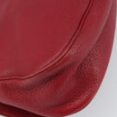 Salvatore Ferragamo Gancini Shoulder Bag Leather Red Gold Auth 166427-16