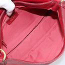 Salvatore Ferragamo Gancini Shoulder Bag Leather Red Gold Auth 166427-11