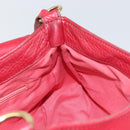 Salvatore Ferragamo Gancini Shoulder Bag Leather Red Gold Auth 166427-18