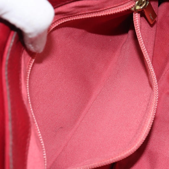 Salvatore Ferragamo Gancini Shoulder Bag Leather Red Gold Auth 166427