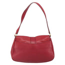 Salvatore Ferragamo Gancini Shoulder Bag Leather Red Gold Auth 166427-2