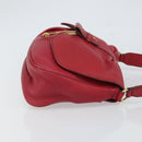 Salvatore Ferragamo Gancini Shoulder Bag Leather Red Gold Auth 166427-3