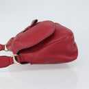 Salvatore Ferragamo Gancini Shoulder Bag Leather Red Gold Auth 166427-4