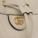 GUCCI Sherry Line GG Marmont Tasche Leder 2-Wege Weiß Gold 610846 Auth 166430-19