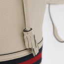 GUCCI Sherry Line GG Marmont Tasche Leder 2-Wege Weiß Gold 610846 Auth 166430-10